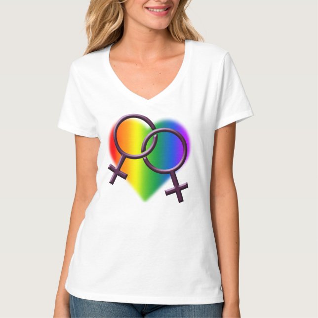 T-shirts gay pride Chemises d'amour lesbiennes pou (Devant)