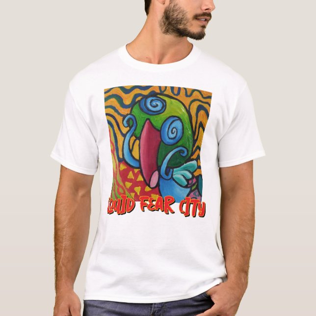 T-shirts Graphiques Blancs Squid Fear City (Devant)