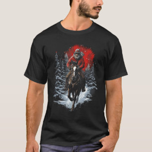 T-shirts graphiques de Noël pour hommes à cheval W