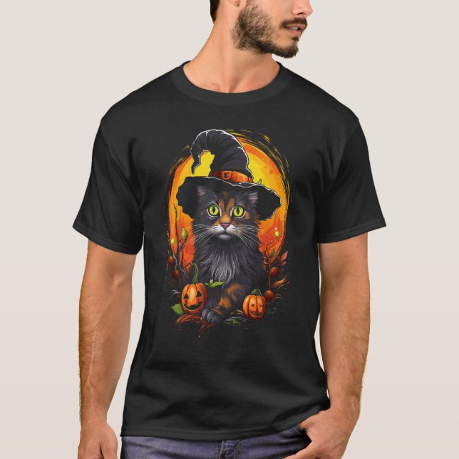 T-shirts graphiques d'Halloween pour chats America (Devant)