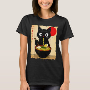 T-shirts graphiques drôles de chats japonais Ramen