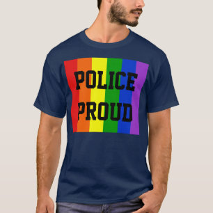T-shirts gris-arc-en-ciel joyeux de la police