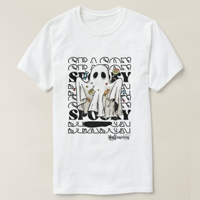 T-shirts Halloween modernes et blancs (Design devant)