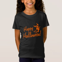 T-shirts Halloween pour enfants| sorcière au balai