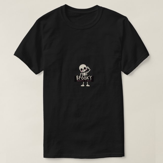 T-shirts Halloween squelette effrayant (Design devant)