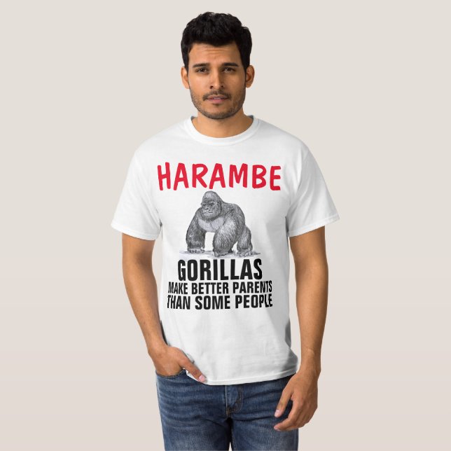 T-shirts HARAMBE gorilla, MEILLEUR PARENT (Devant entier)