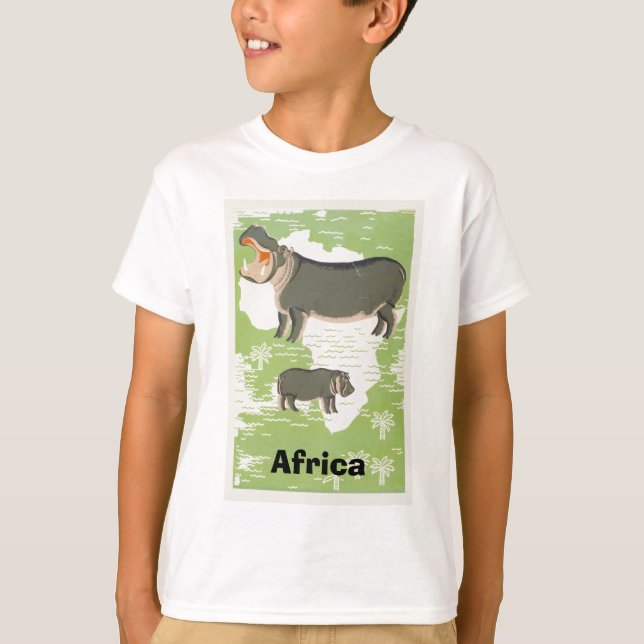 T-shirts Hippopotamus Hippo Jungle d'Afrique (Devant)