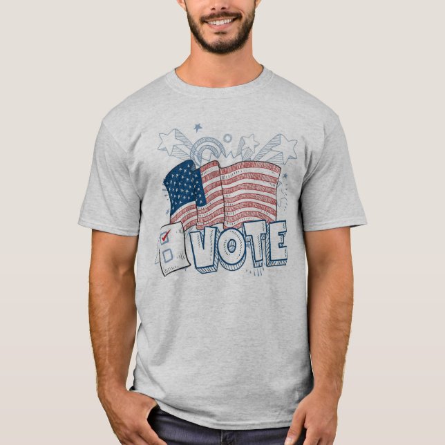 T-shirts hommes pour le vote du drapeau patriotiqu (Devant)