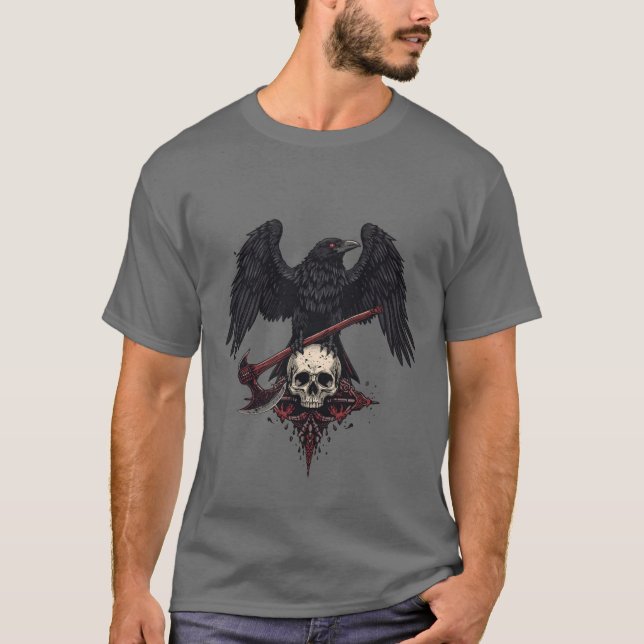 T-shirts hommes Viking Raven Skull Tee (Devant)