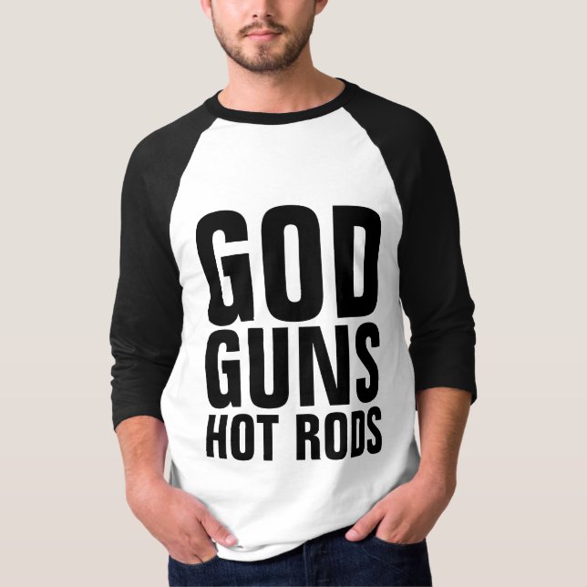 T-shirts HOT ROD, ARME À FEU & DIEU (Devant)