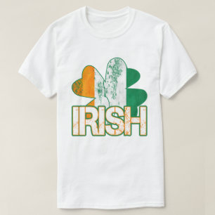 T-shirts irlandais de drapeau de shamrock
