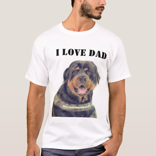 T-shirts J'aime Papa Rottweiler (Devant)