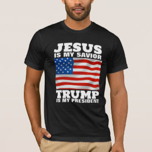 T-Shirts JÉSUS EST MON SAUVEUR TRUMP EST MON PRÉSI
