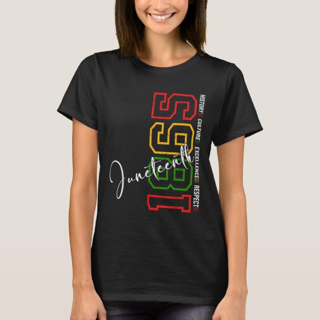 T-shirts Juneteenth Femmes Hommes Afro-Américain J (Devant)