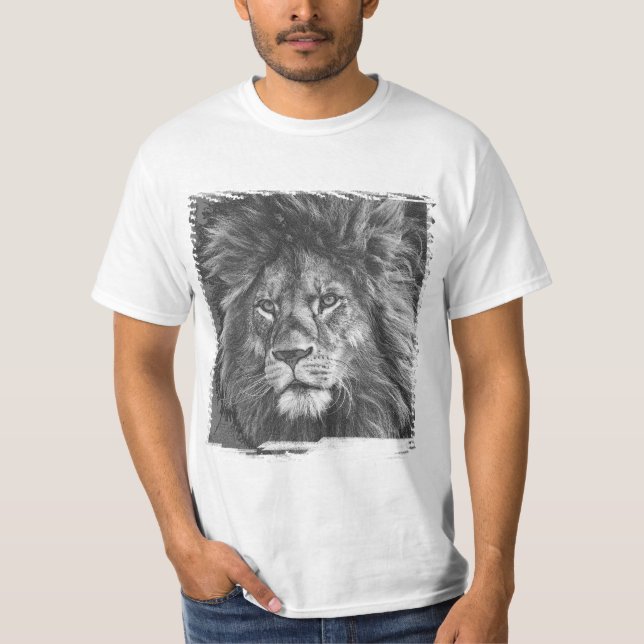 T-Shirts Lion moderne Homme Face Modèle élégant (Devant)