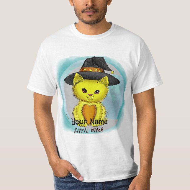 T-shirts Little Yellow Cat Witch (Devant)