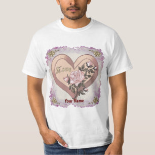 T-shirts Love Roses Peach Heart