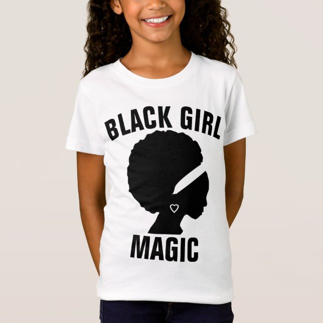 T-SHIRTS MAGIQUES DE FILLES NOIRES (Devant)
