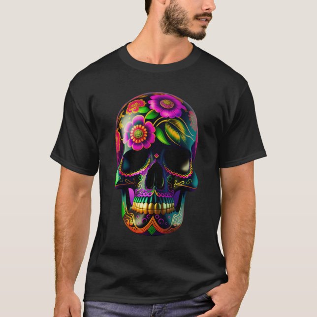 T-shirts mexicains Skull Calavera (Devant)