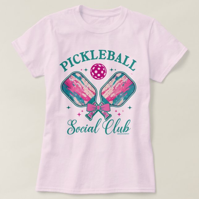 T-shirts mignons pour femmes Pickleball Social Clu (Design devant)