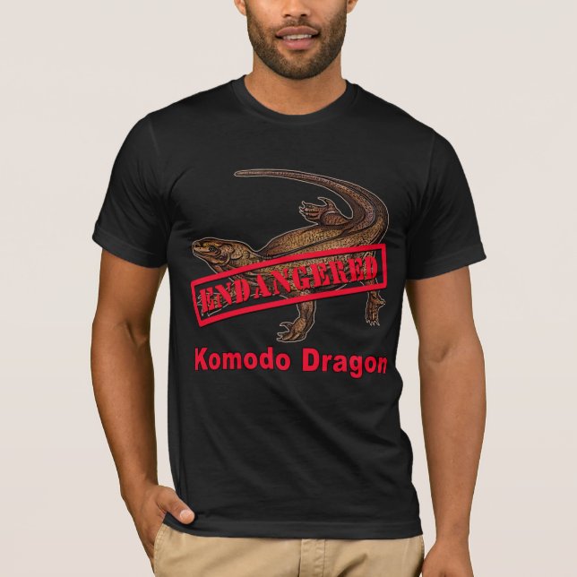 T-shirts mis en danger de dragon de Komodo (Devant)