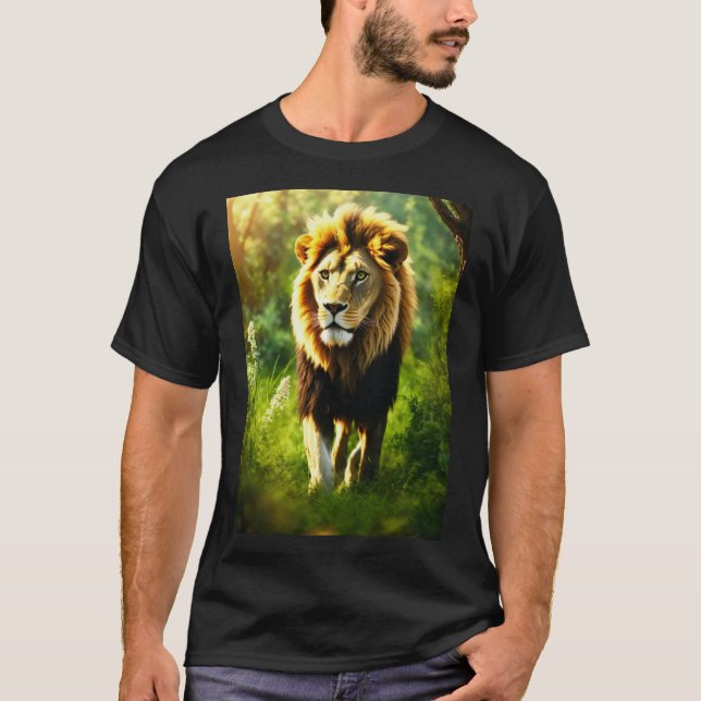 T-shirts modernes Lion : tendance et élégant (Devant)