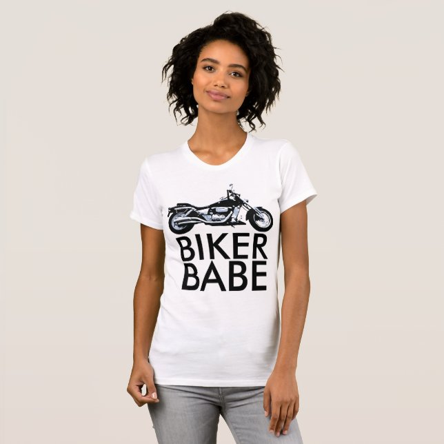 T-shirts moto pour dames, BIKER BABE (Devant entier)