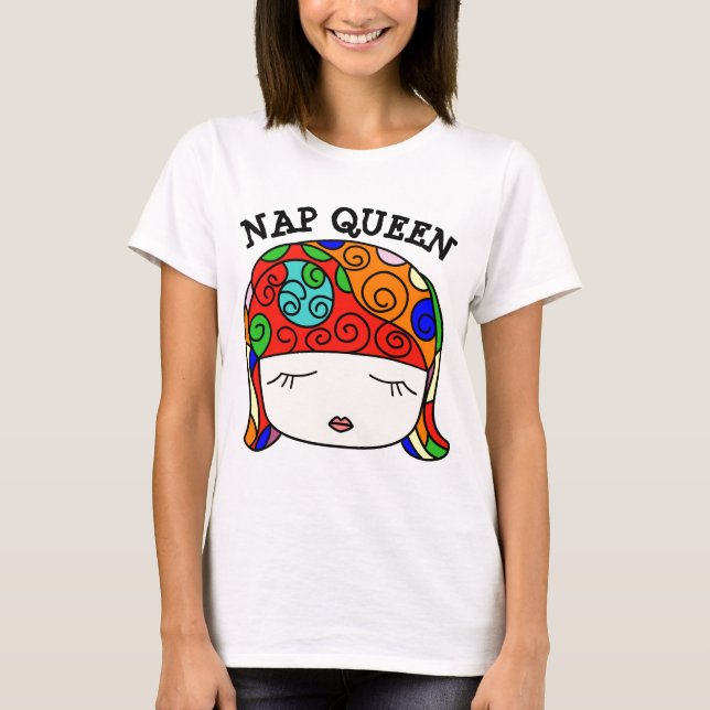 T-shirts NAP QUEEN, Drôle Drôle Dames tee - shirts (Devant)