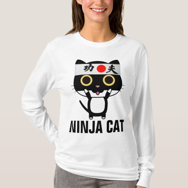T-shirts NINJA CAT Funny Mens (Devant)