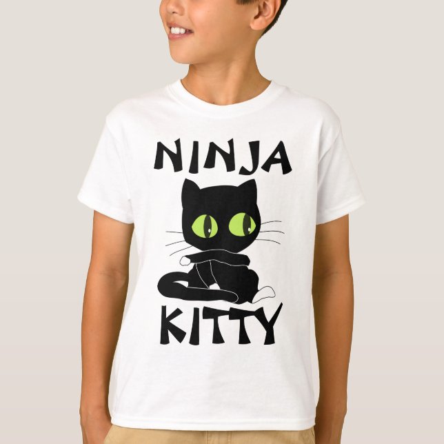 T-shirts NINJA KITTY drôle Cat KIDS BOYS (Devant)