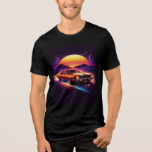 T-shirts noirs modèle voiture rétro Mens