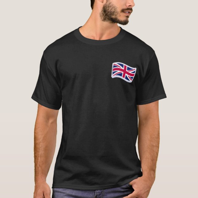 T-shirts noirs pour hommes avec Union Jack (Devant)