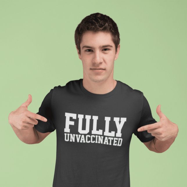 T-shirts noirs VACCINÉS ENTIÈREMENT UN (Créateur téléchargé)