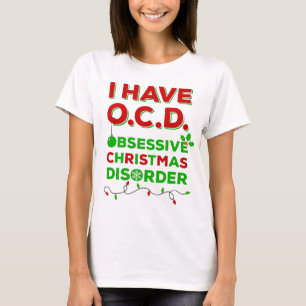 T-shirts obsédant de désordre de Noël d'OCD