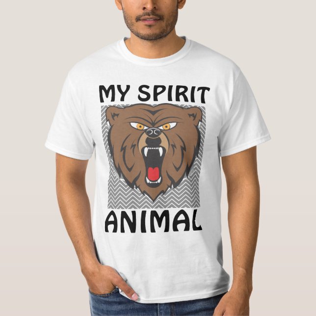 T-Shirts OURS BRUN MON ANIMAL TOTÉM (Devant)