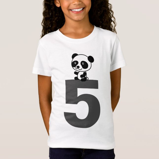 T-shirts ours panda AGE 5 CINQ (Devant)