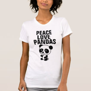 T-shirts Panda Bear, Peace Love