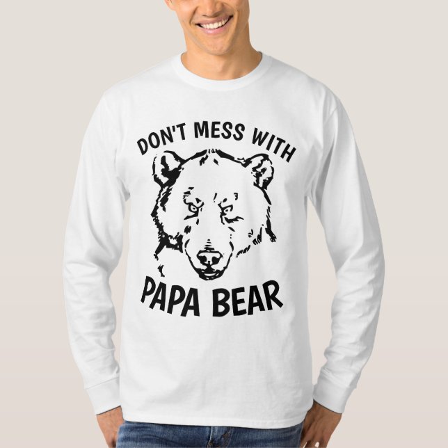 T-shirts PAPA, NE TE MORDS PAS AVEC PAPA BEAR (Devant)