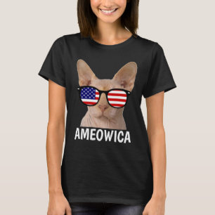 T-shirts Patriotic Cat, Sphynx, T-shirt AMEOWICA