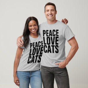 T-shirts PEACE LOVE CATS