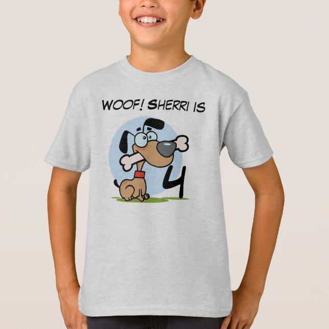 T-shirts personnalisables d'anniversaire de chiot (Devant)