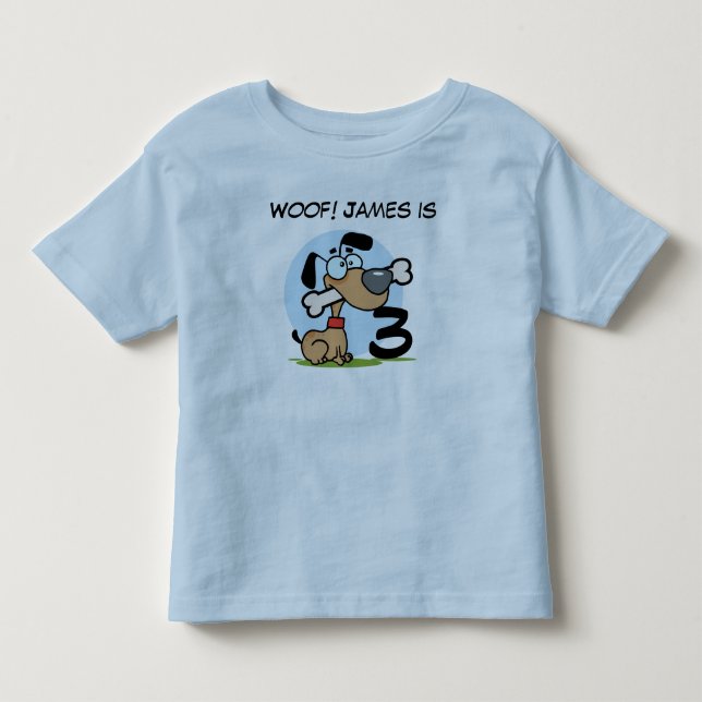 T-shirts personnalisables d'anniversaire de chiot (Devant)
