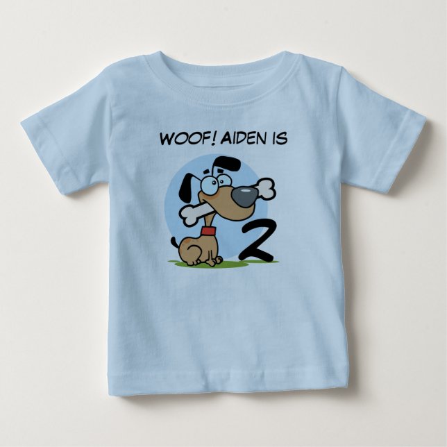 T-shirts personnalisables d'anniversaire de chiot (Devant)