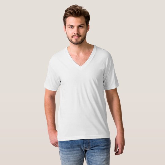 T-shirt col V en jersey fin pour hommes, Blanc