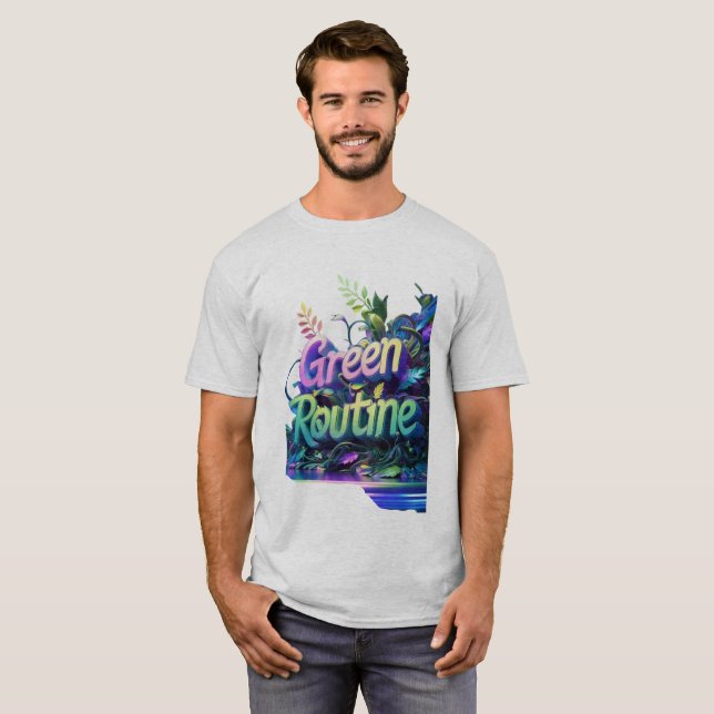 T-shirts personnalisés "Green Routine" (Devant entier)