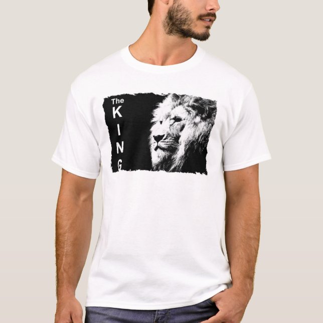 T-Shirts Pop Art moderne homme Tête de lion Élégan (Devant)