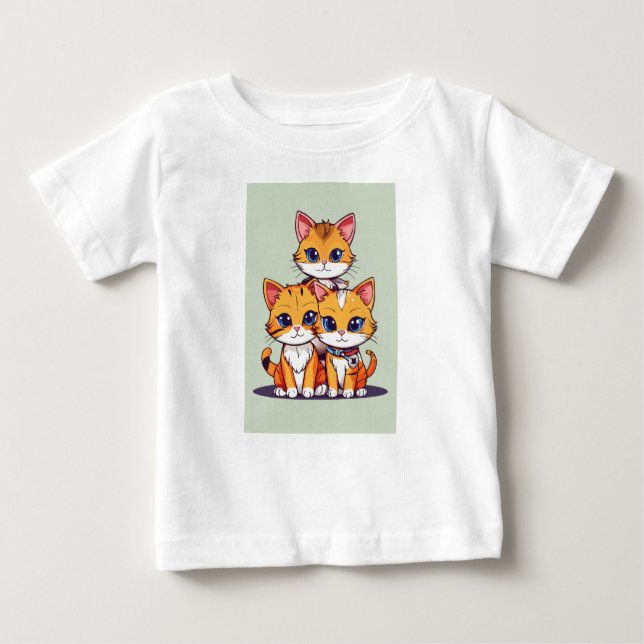 T-shirts pour bébé chat Digen (Devant)