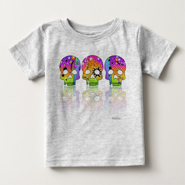 T-shirts pour bébé - POP ART SKULLS (Devant)
