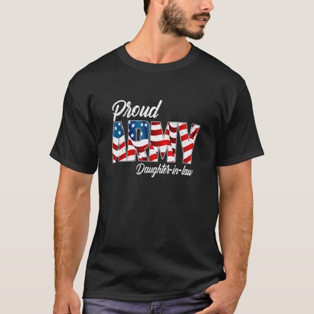T-shirts pour belle-fille de l'armée fière Fille d (Devant)