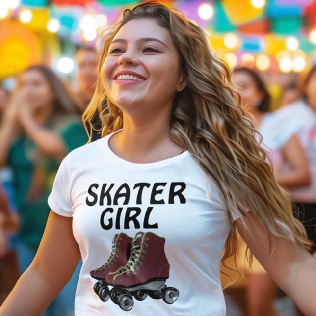 T-shirts pour dames Rollerskating, SKATER GIRL (Créateur téléchargé)